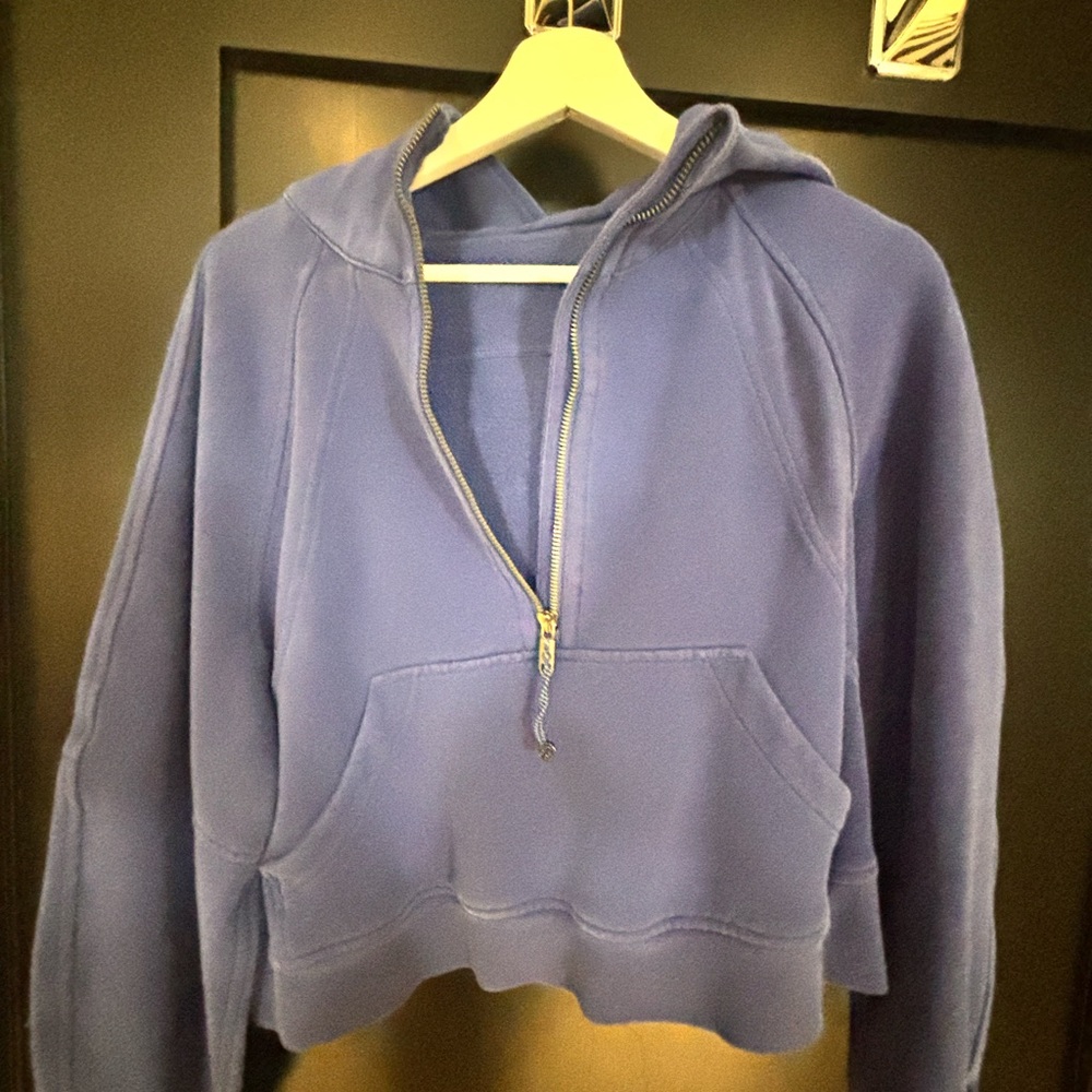 Blue Lululemon Scuba Half-Zip Hoodie